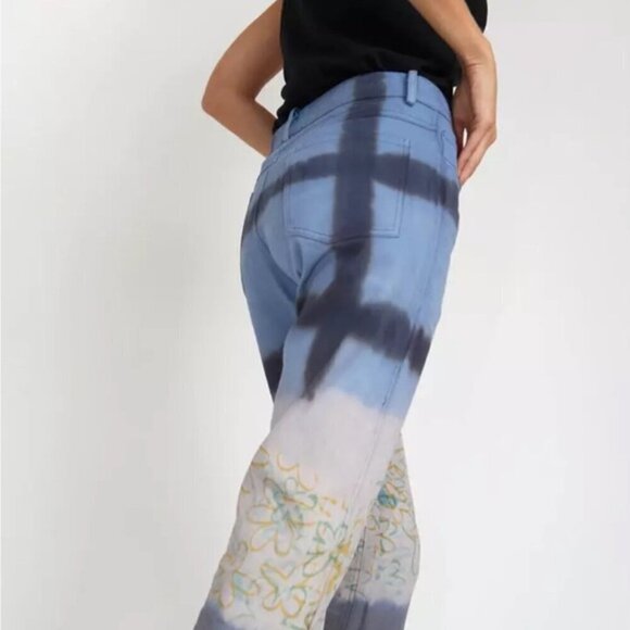Collina Strada Runway Hand Dyed Straight Leg Jeans Size S - Picture 4 of 16